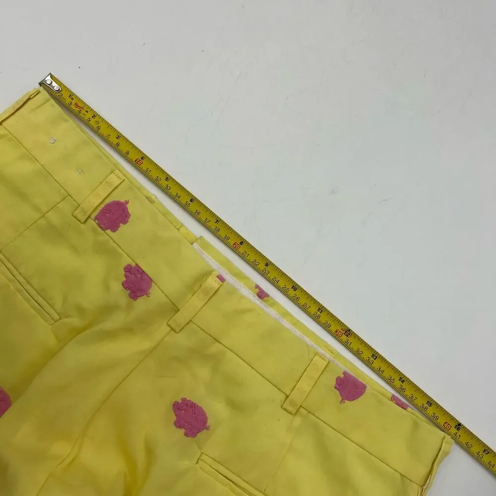 Murray's Togglery Shop Nantucket Embroidered Pig Shorts Yellow